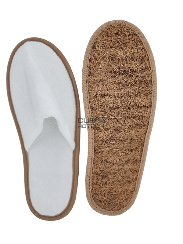 100 Pares, Pantuflas de Hotel Biodegradables con Suela de Fibra de Coco 29cm